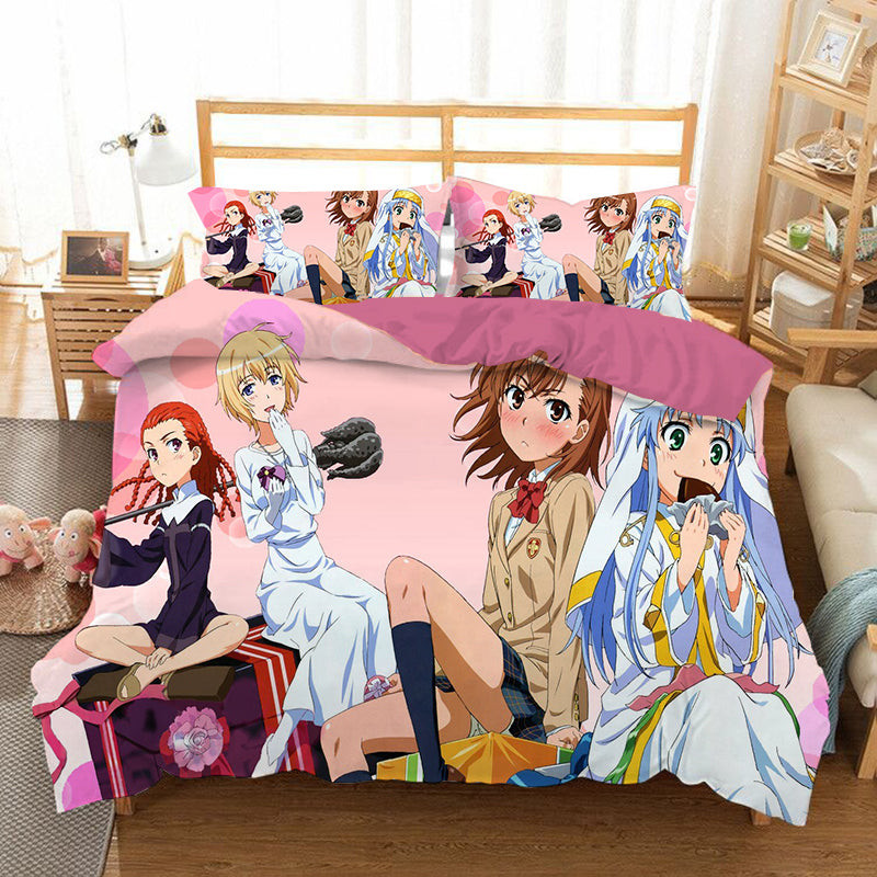 Toaru Majutsu No Index Duvet Cover Quilt Cover Pillowcase Bedding Set Bed Linen Home Bedroom Decor