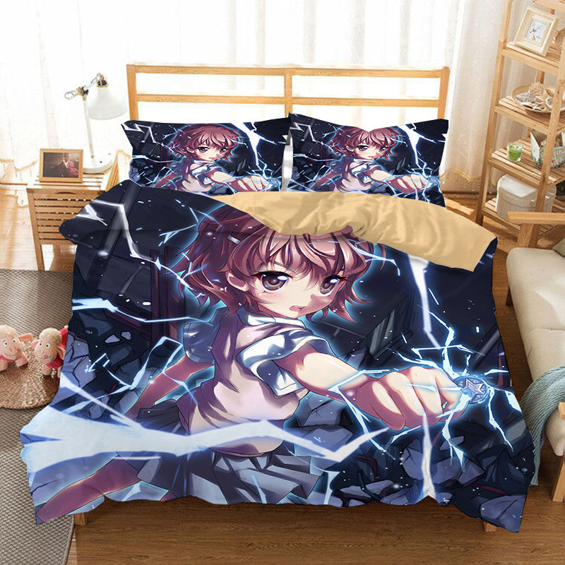 Toaru Majutsu No Index Duvet Cover Quilt Cover Pillowcase Bedding Set Bed Linen Home Bedroom Decor