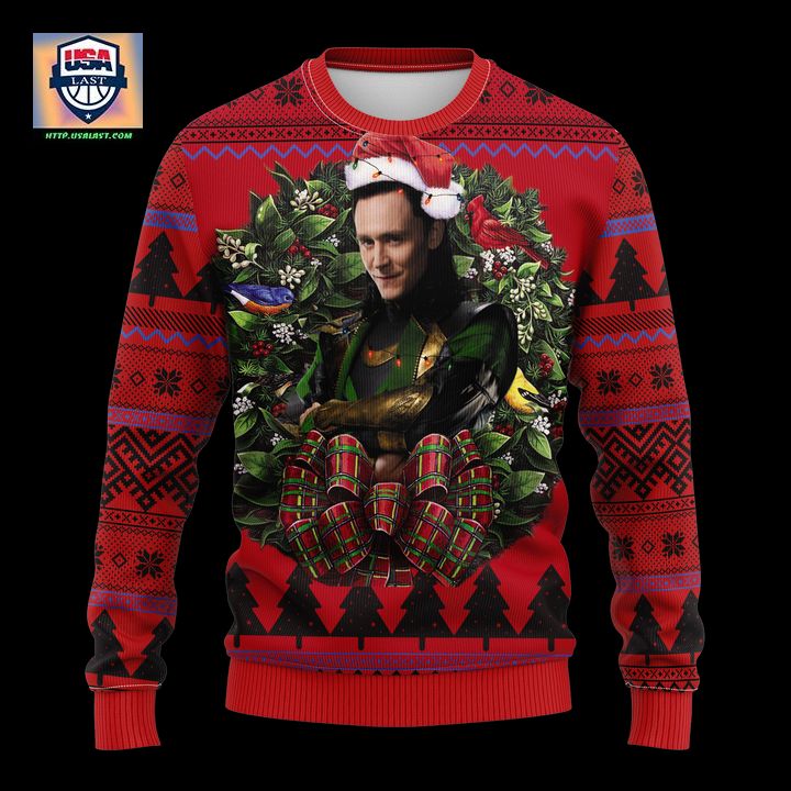 Tom Hiddleston Loki Avengers Noel Mc Ugly Christmas Sweater Thanksgiving Gift