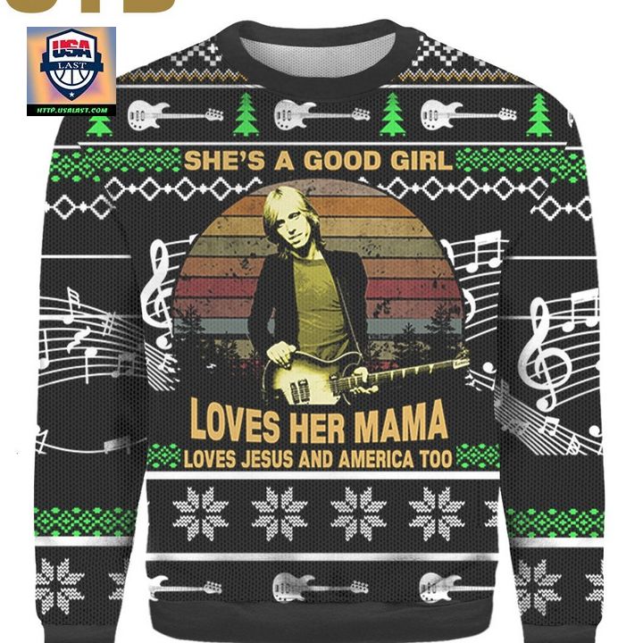 Tom Petty Loves Her Mama Loves Jesus And America Too Vintage Ugly Xmas 3D Sweater