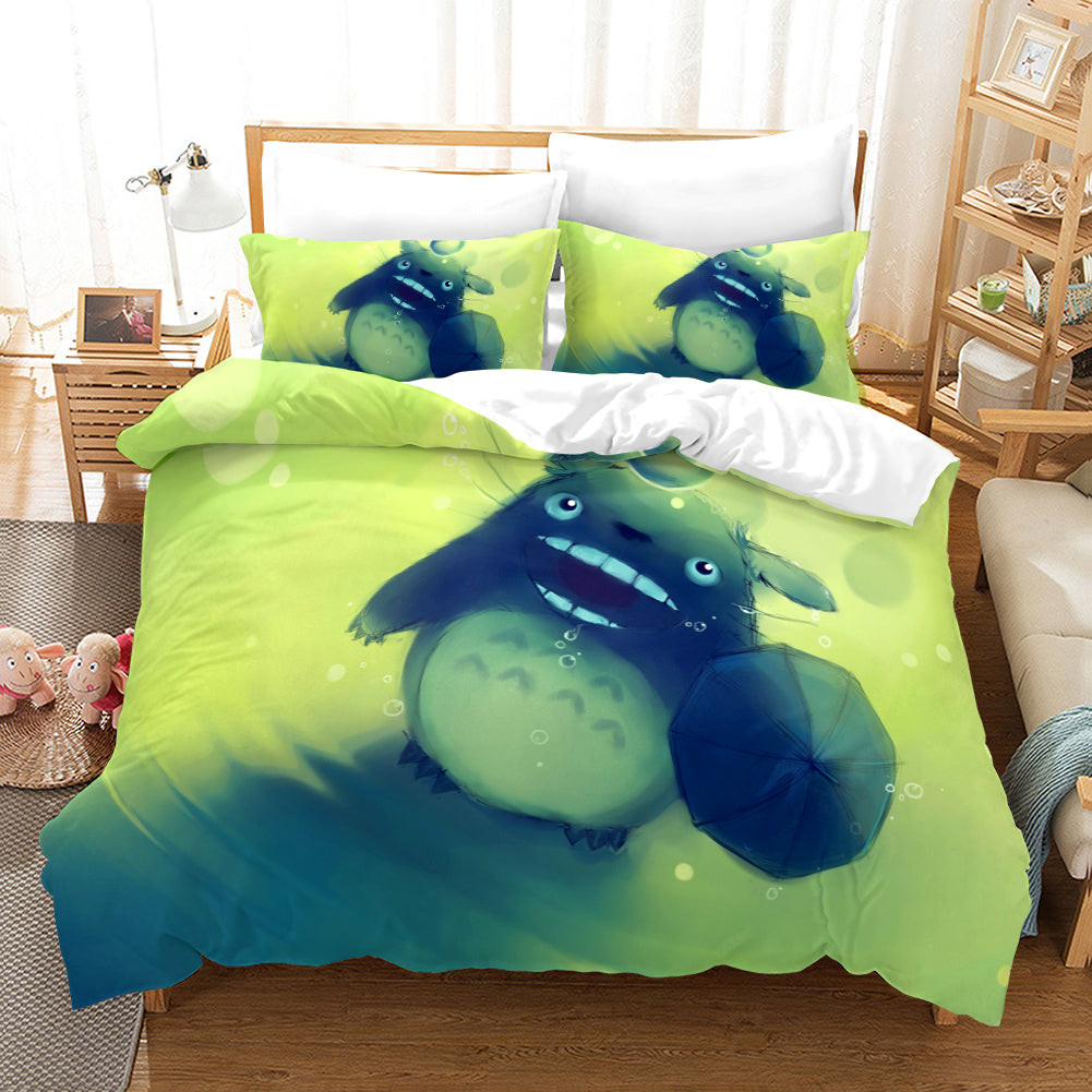 Tonari No Totoro Duvet Cover Quilt Cover Pillowcase Bedding Set Bed Linen Home Bedroom Decor