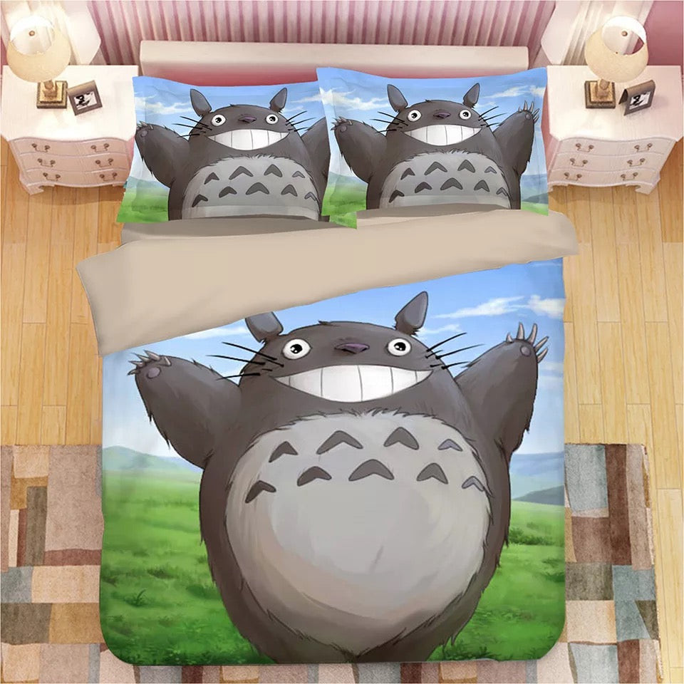 Tonari No Totoro Duvet Cover Quilt Cover Pillowcase Bedding Set Bed Linen Home Bedroom Decor