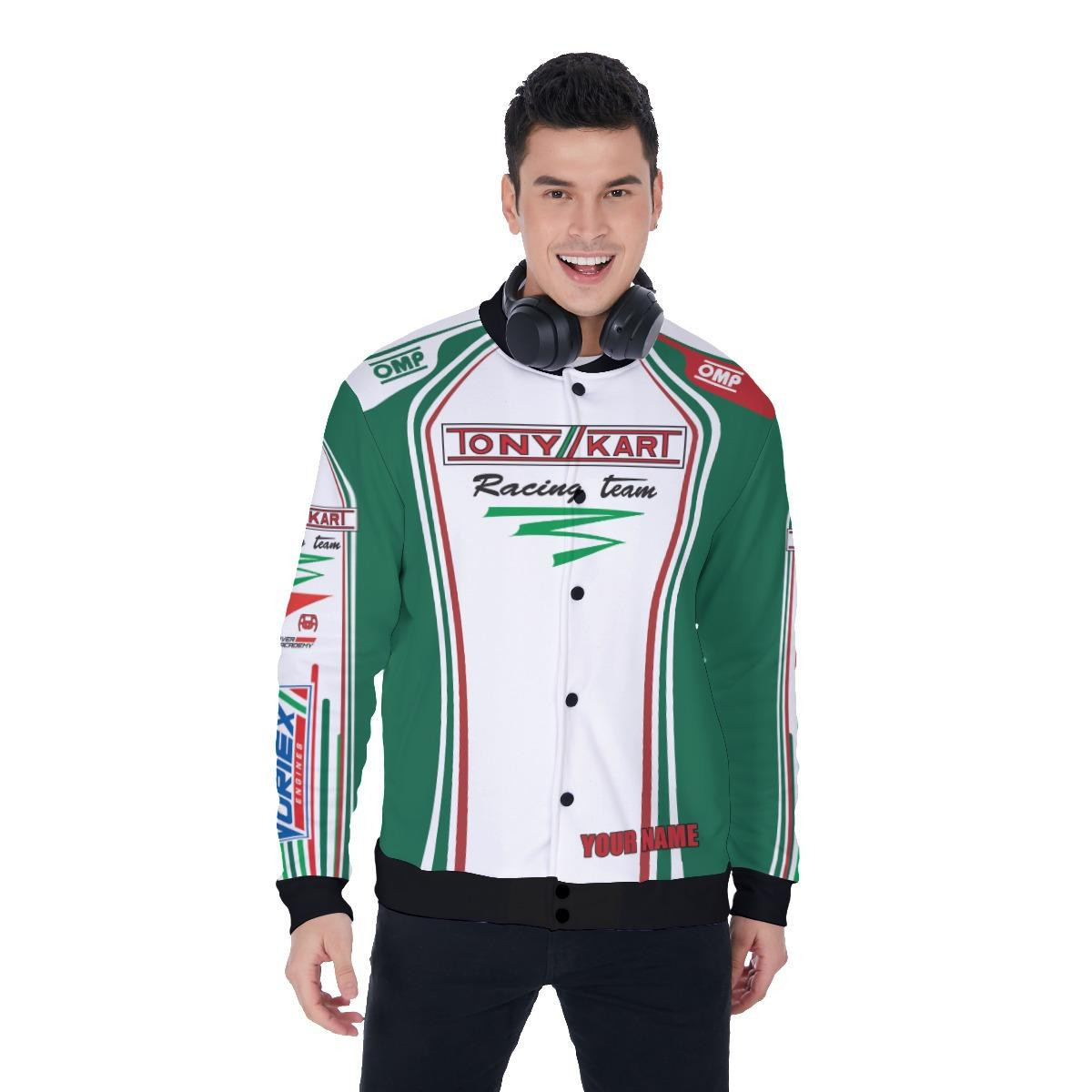 Tony Kart Racing Personalized Name Team Baseball Jacket for Men & Women | Vehicle Brand Fan Gift