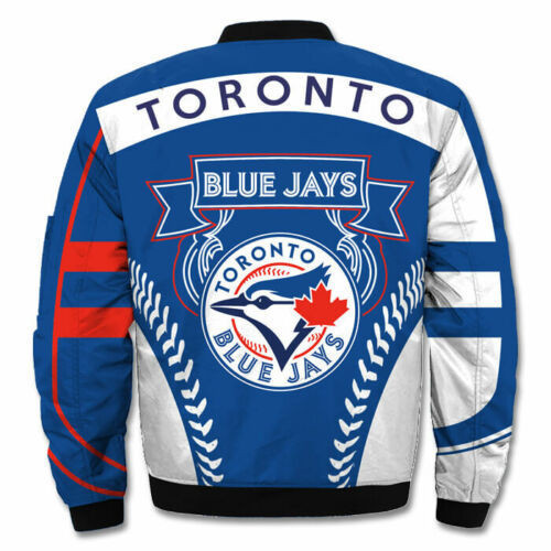 Toronto Blue Jays Blue White Bomber Jacket | MLB Team Jacket for Men & Women | Baseball Fan Gift - Image 3