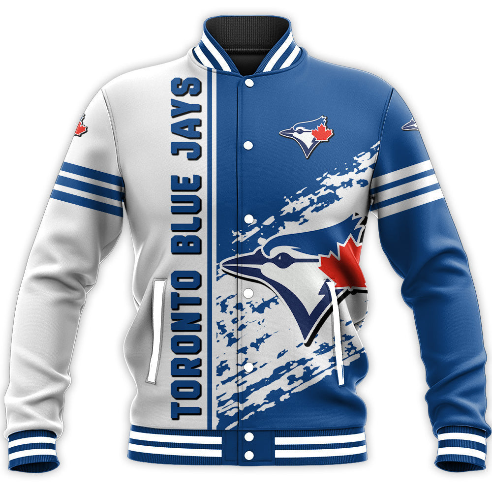 Toronto Blue Jays Blue White Varsity Baseball Jacket for Men & Women | MLB Team Fan Gift