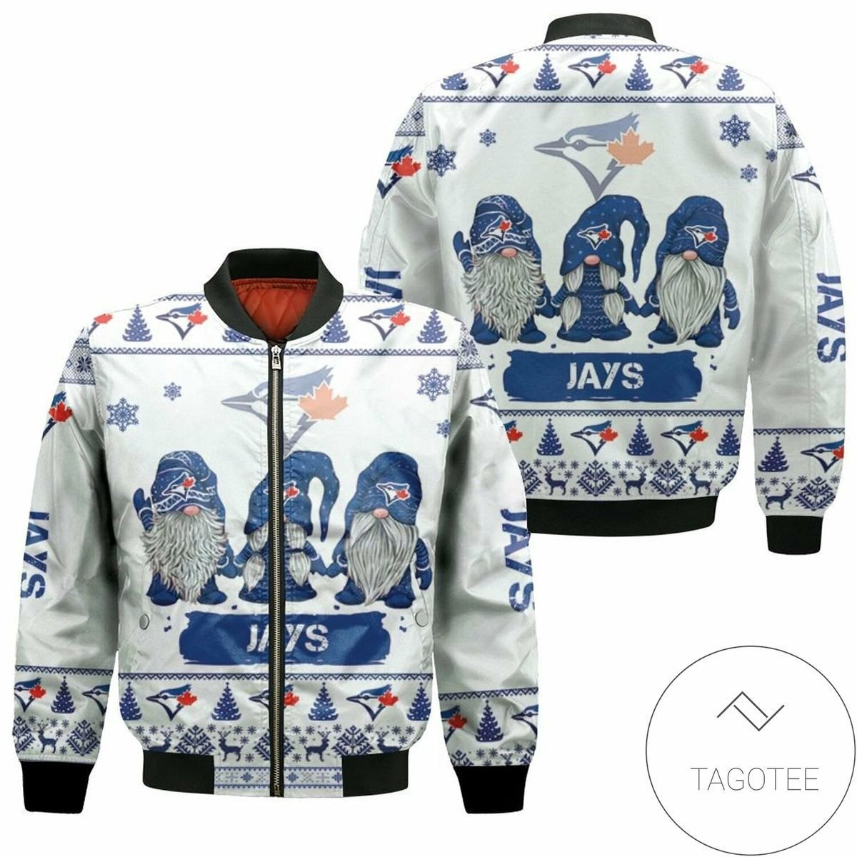 Toronto Blue Jays Christmas Gnomes Bomber Jacket | MLB Team Jacket for Men & Women | Baseball Fan Gift