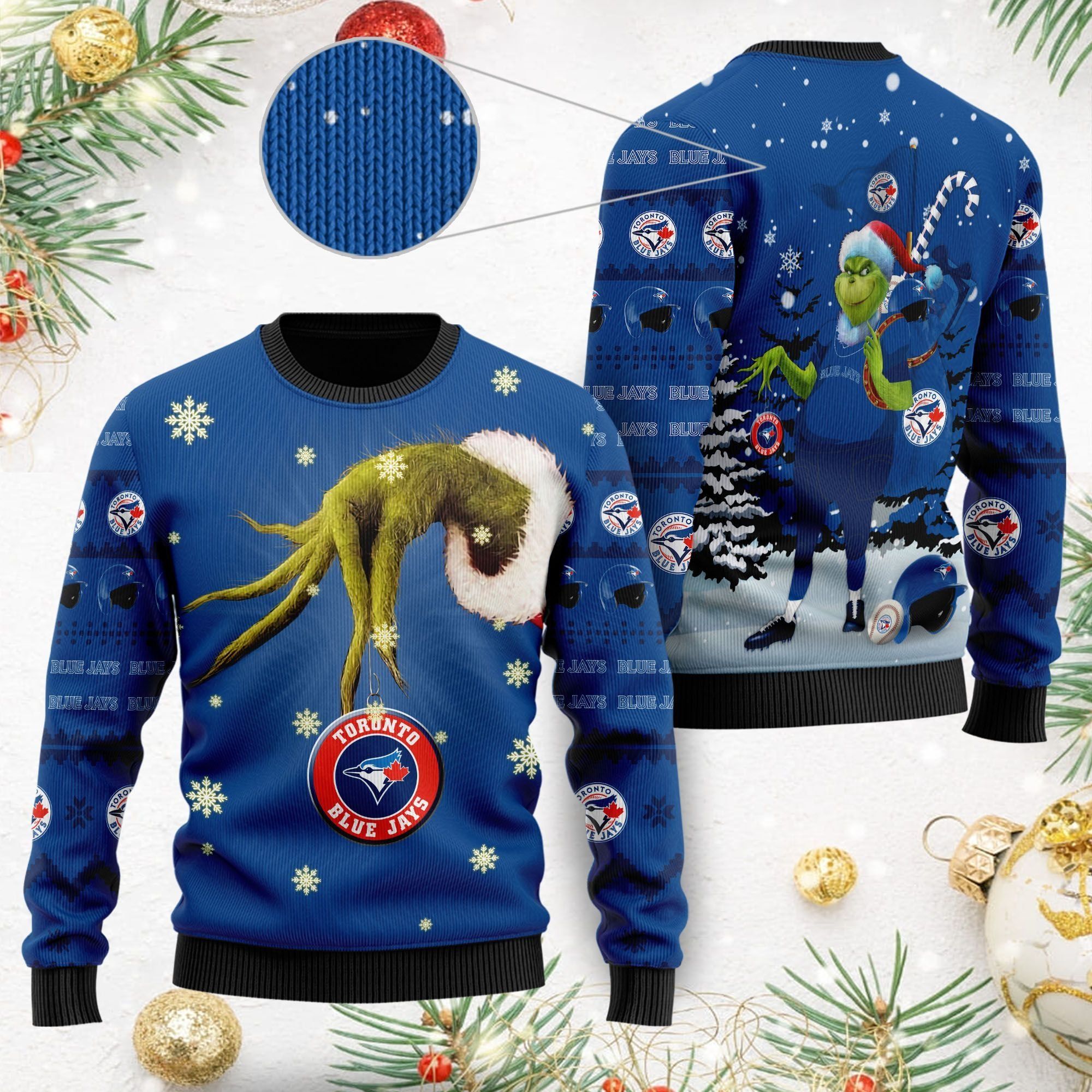 Toronto Blue Jays MLB Team Grinch Ugly Christmas Sweater