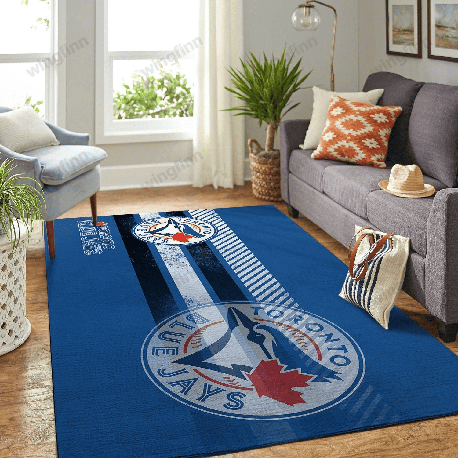 Toronto Blue Jays Rectangle Area Rug – Full Print Carpet For Living Room & Bedroom Home Decor