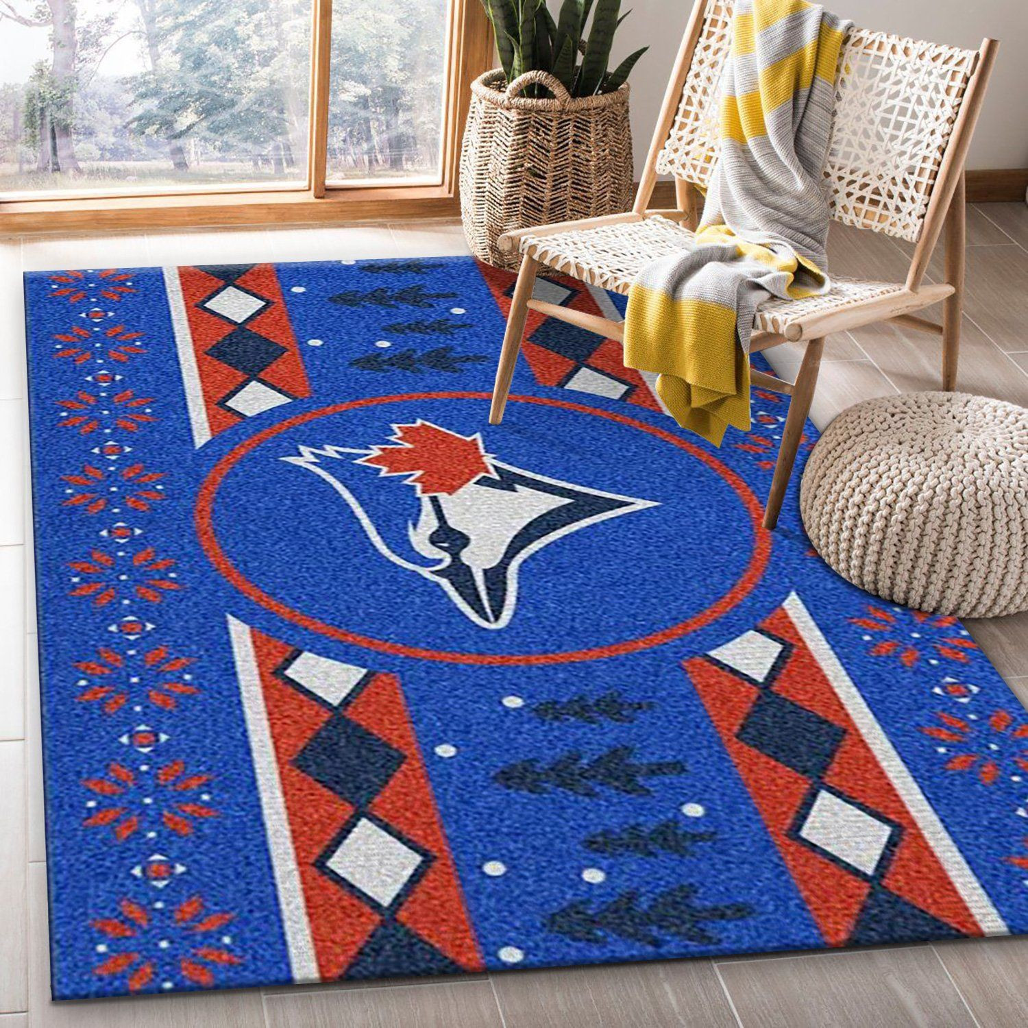 Toronto Blue Jays Rectangle Area Rug – Full Print Carpet For Living Room & Bedroom Home Decor