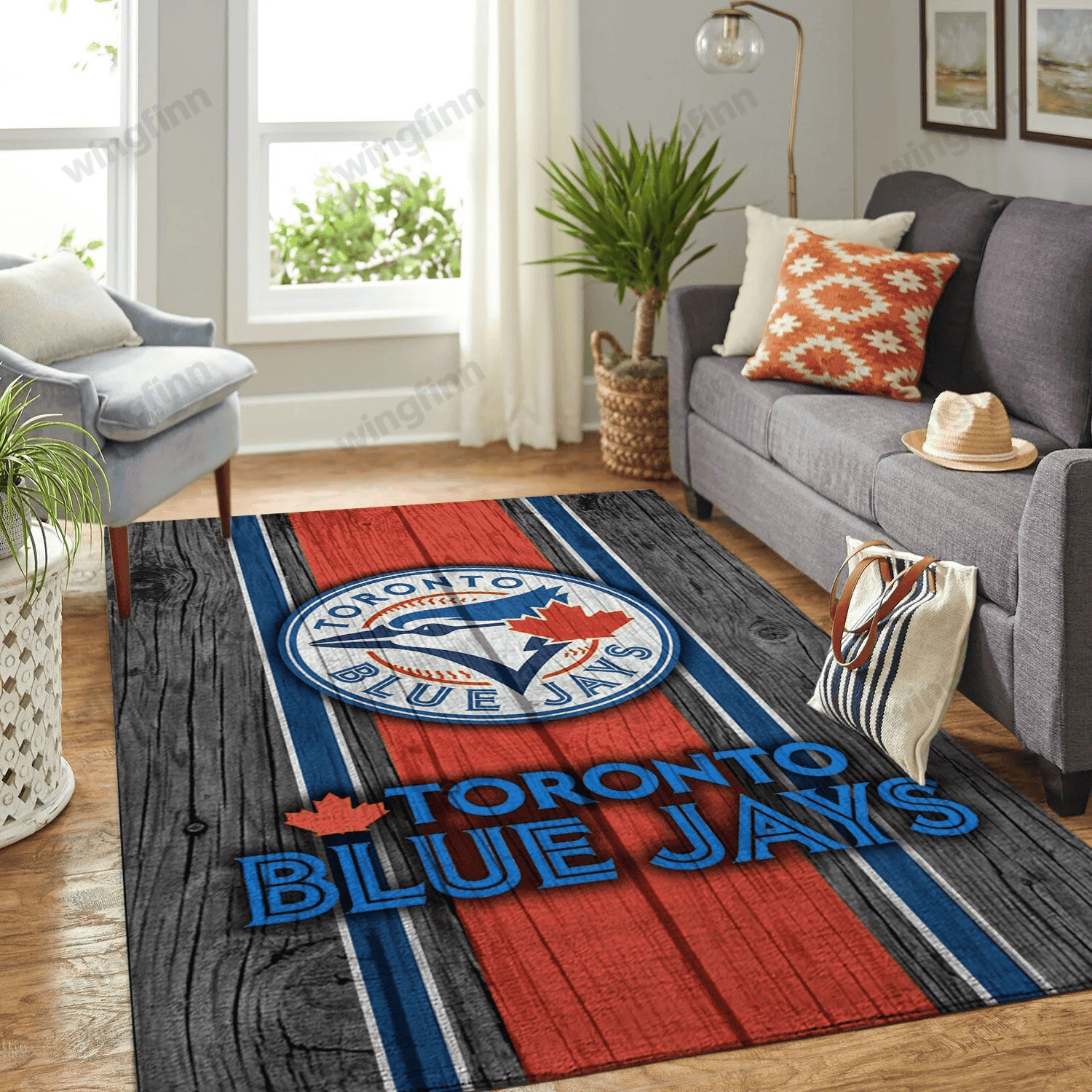 Toronto Blue Jays Rectangle Area Rug – Full Print Carpet For Living Room & Bedroom Home Decor