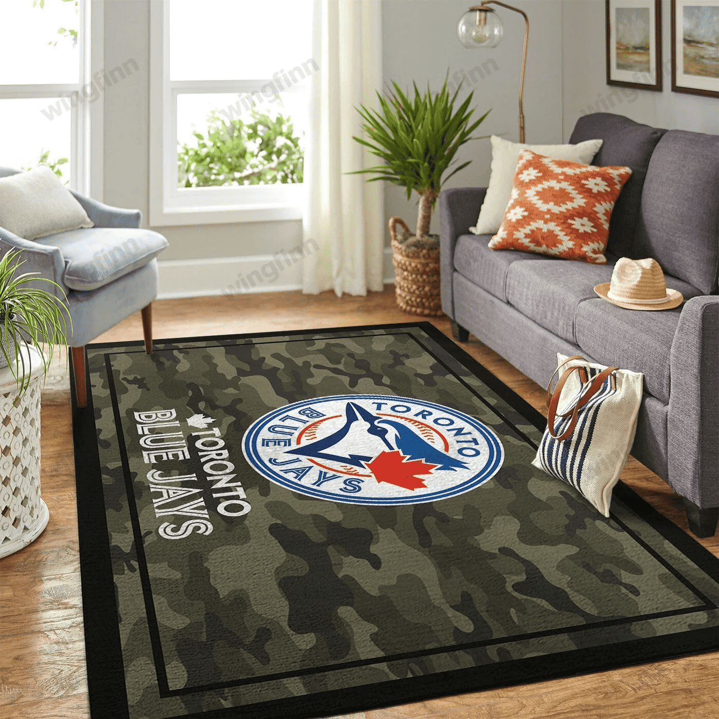Toronto Blue Jays Rectangle Area Rug – Full Print Carpet For Living Room & Bedroom Home Decor