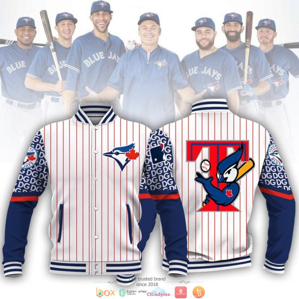 Toronto Blue Jays Stripes Varsity Baseball Jacket for Men & Women | MLB Team Fan Gift