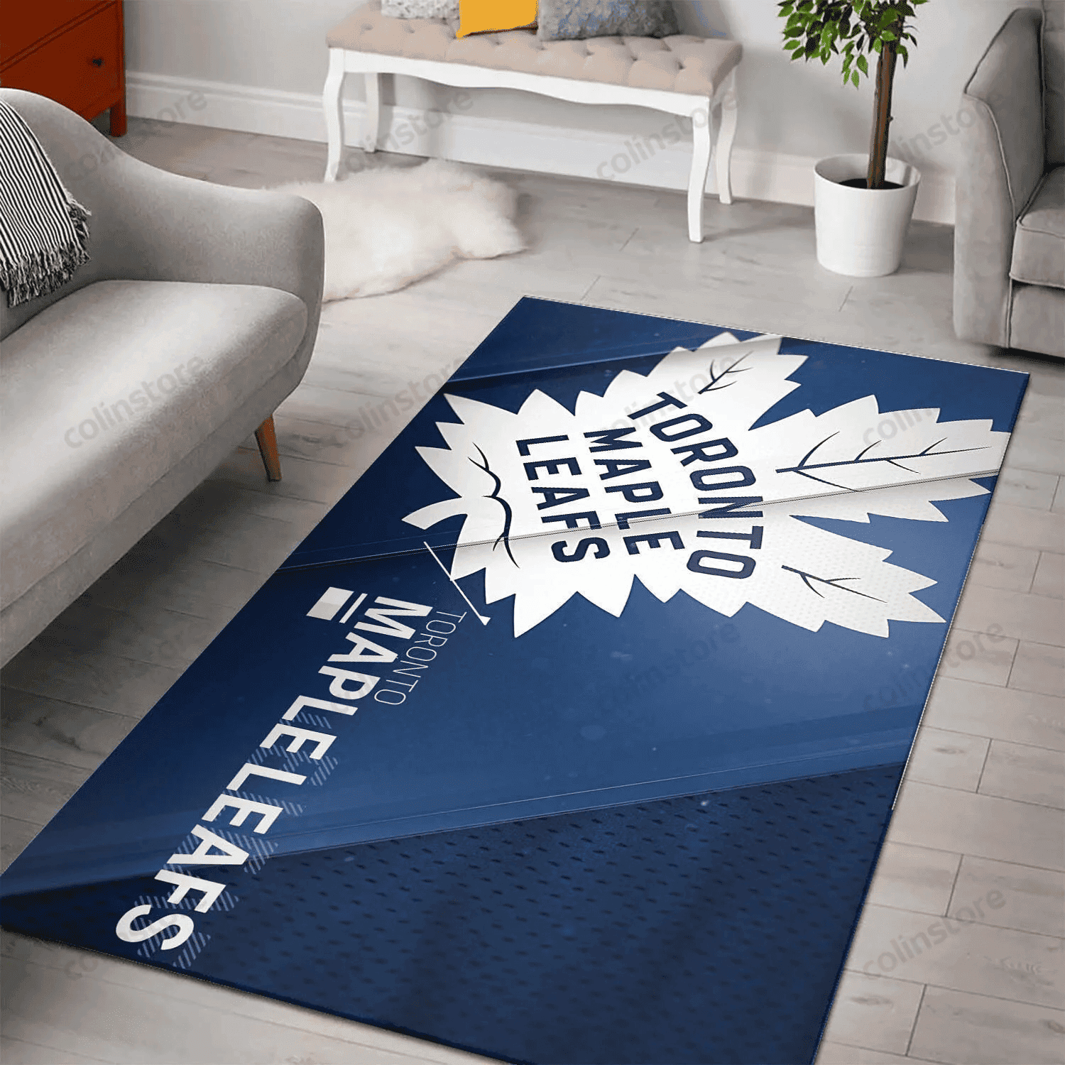 Toronto Maple Leafs 3D Rectangle Area Rug – Full Print Carpet For Living Room & Bedroom Home Decor