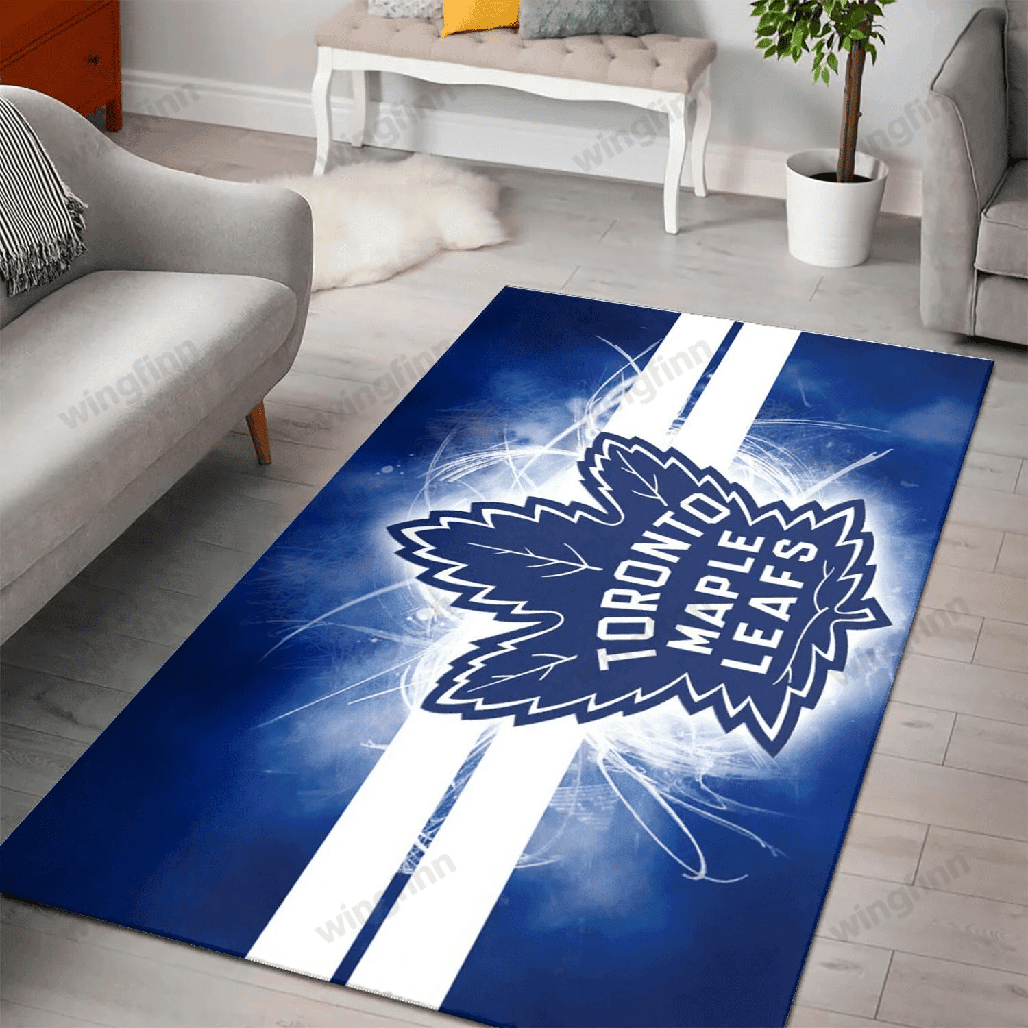 Toronto Maple Leafs Rectangle Area Rug – Full Print Carpet For Living Room & Bedroom Home Decor