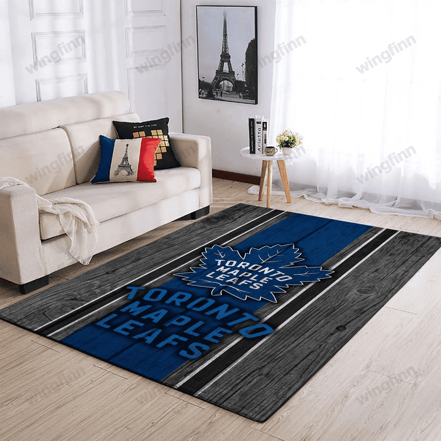 Toronto Maple Leafs Team Logo Rectangle Area Rug – Full Print Carpet For Living Room & Bedroom Home Decor