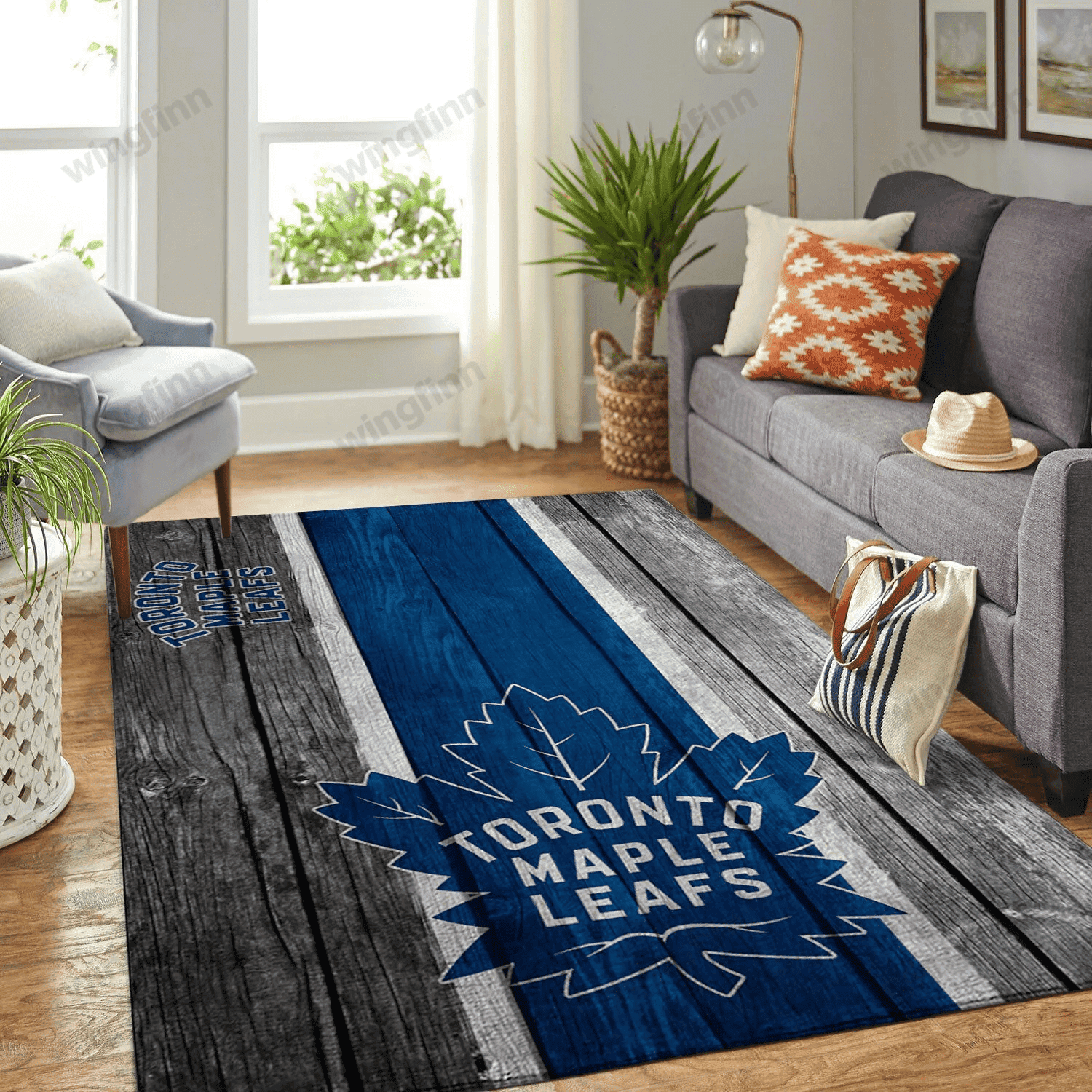 Toronto Maple Leafs Team Logo Rectangle Area Rug – Full Print Carpet For Living Room & Bedroom Home Decor