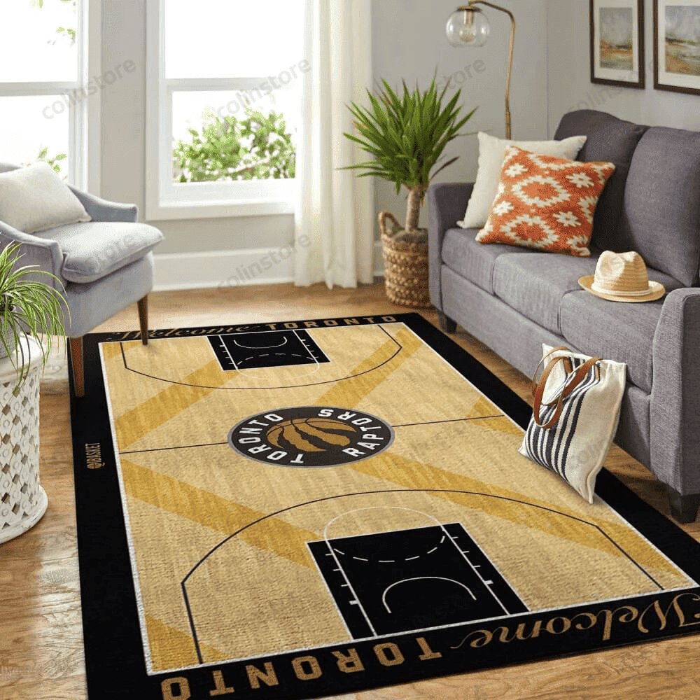 Toronto Raptors Court 3D Rectangle Area Rug – Full Print Carpet For Living Room & Bedroom Home Decor