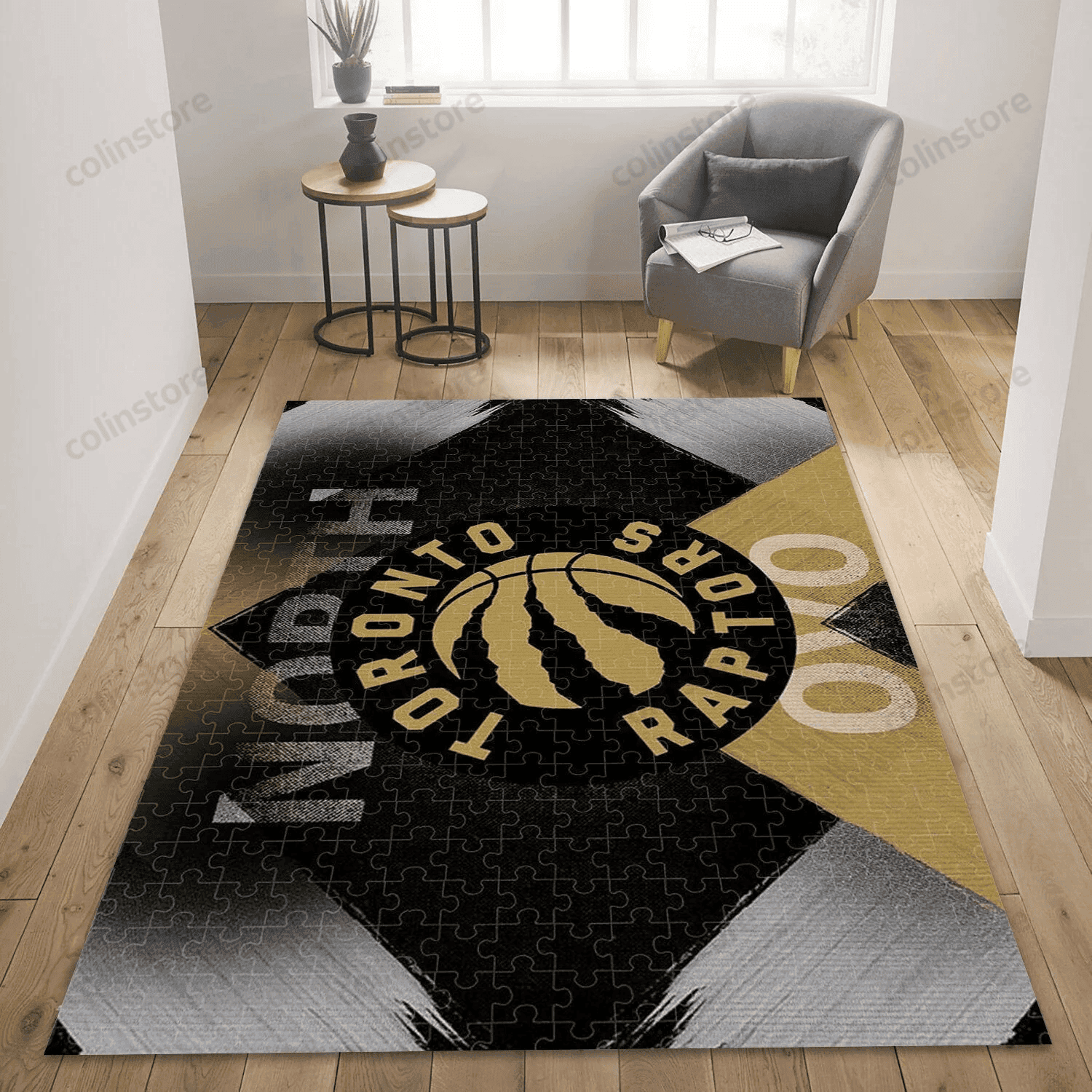 Toronto Raptors Logo 3D Rectangle Area Rug – Full Print Carpet For Living Room & Bedroom Home Decor