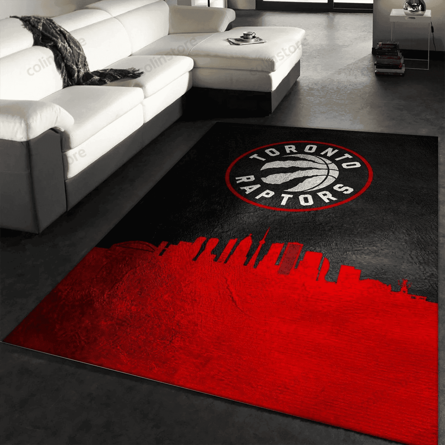 Toronto Raptors Skyline Rectangle Area Rug – Full Print Carpet For Living Room & Bedroom Home Decor