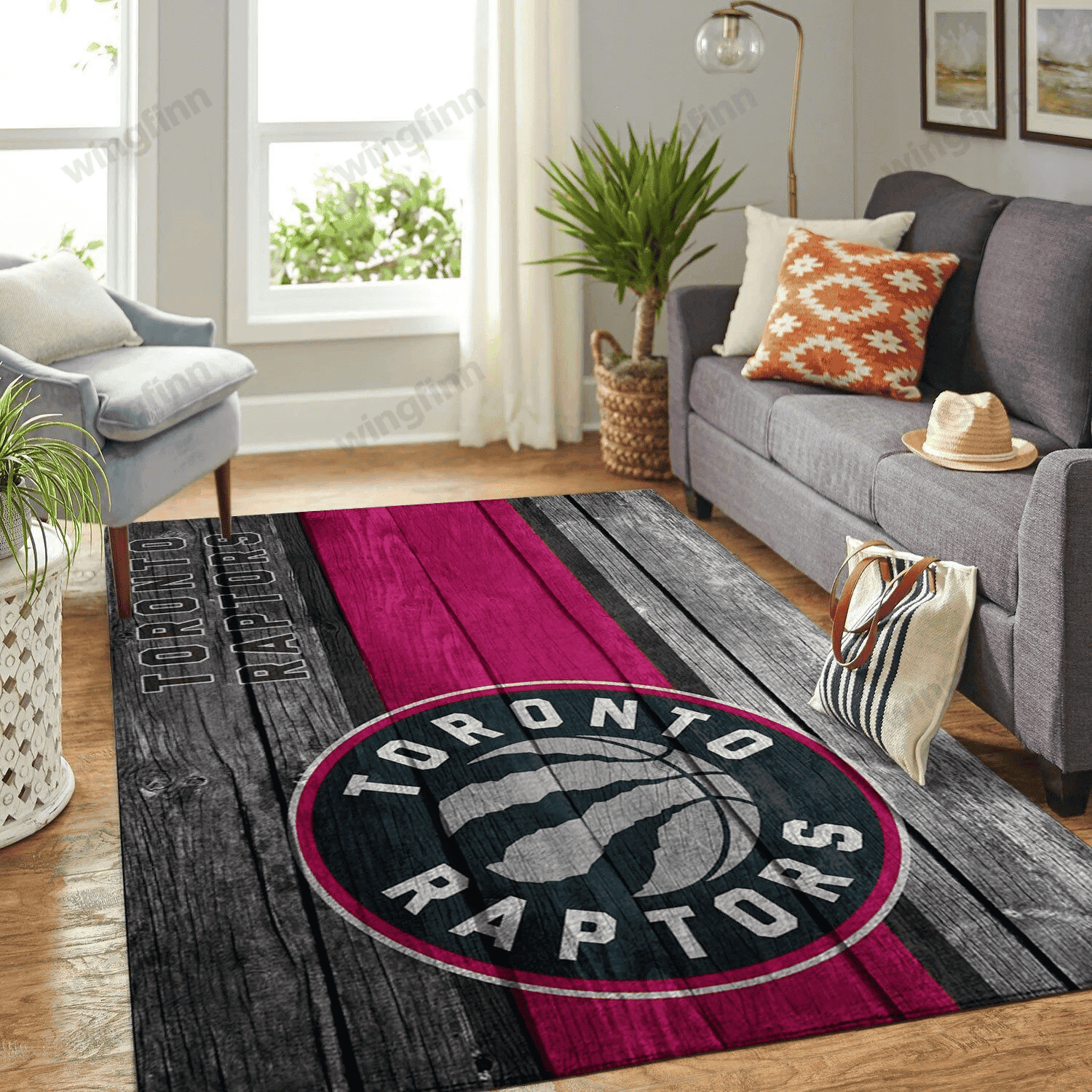 Toronto Raptors Team Logo Rectangle Area Rug – Full Print Carpet For Living Room & Bedroom Home Decor