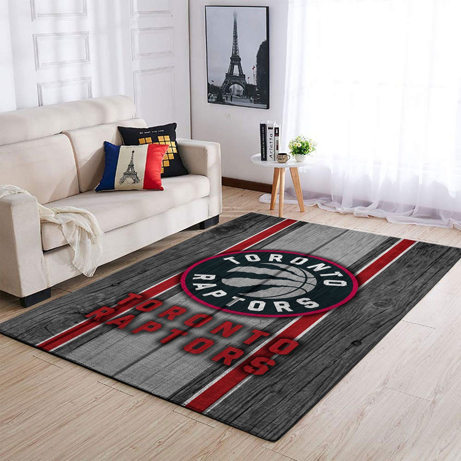 Toronto Raptors Team Logo Wooden Rectangle Area Rug – Full Print Carpet For Living Room & Bedroom Home Decor