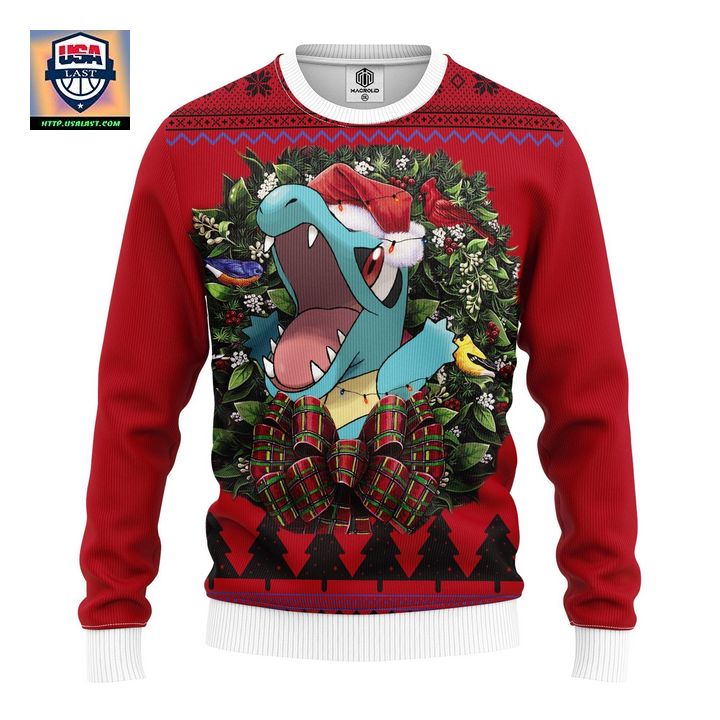 Totodile Pokemon Noel Mc Ugly Christmas Sweater Thanksgiving Gift