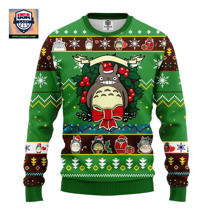 Totoro Ghibli Noel Ugly Christmas Sweater Green 1 Amazing Gift Idea Thanksgiving Gift