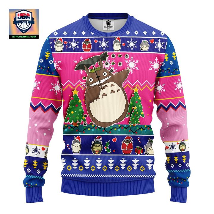 Totoro Ghibli Studio Ugly Christmas Sweater Pink Amazing Gift Idea Thanksgiving Gift