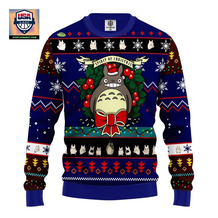 Totoro Ugly Christmas Sweater Blue 1 Amazing Gift Idea Thanksgiving Gift