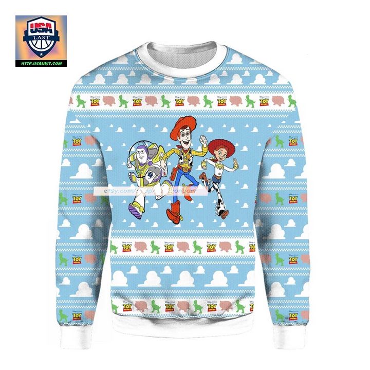 Toy Story Light Blue Ugly Christmas 3D Sweater