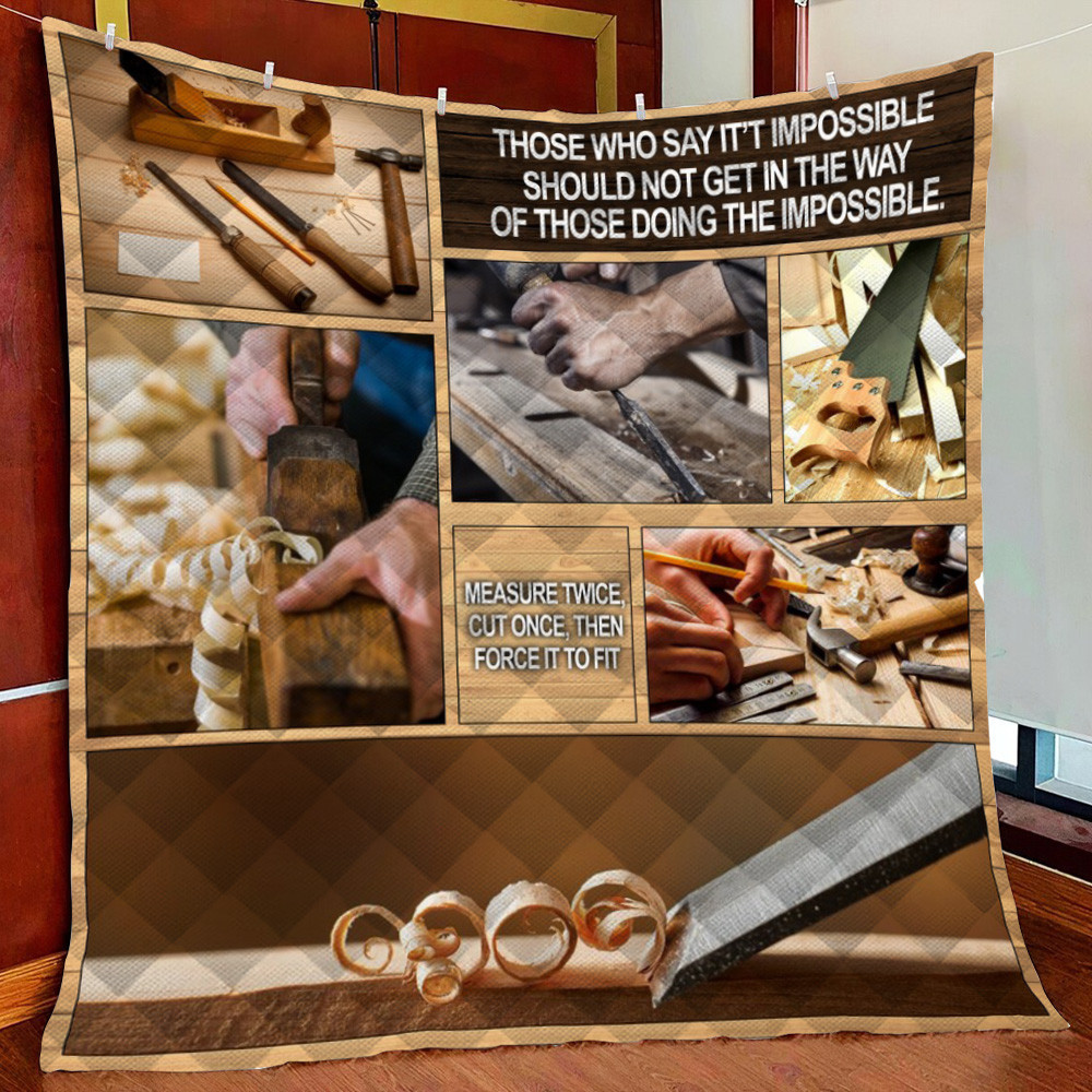 Traditional Woodworking Fleece Blanket Quilt Blanket