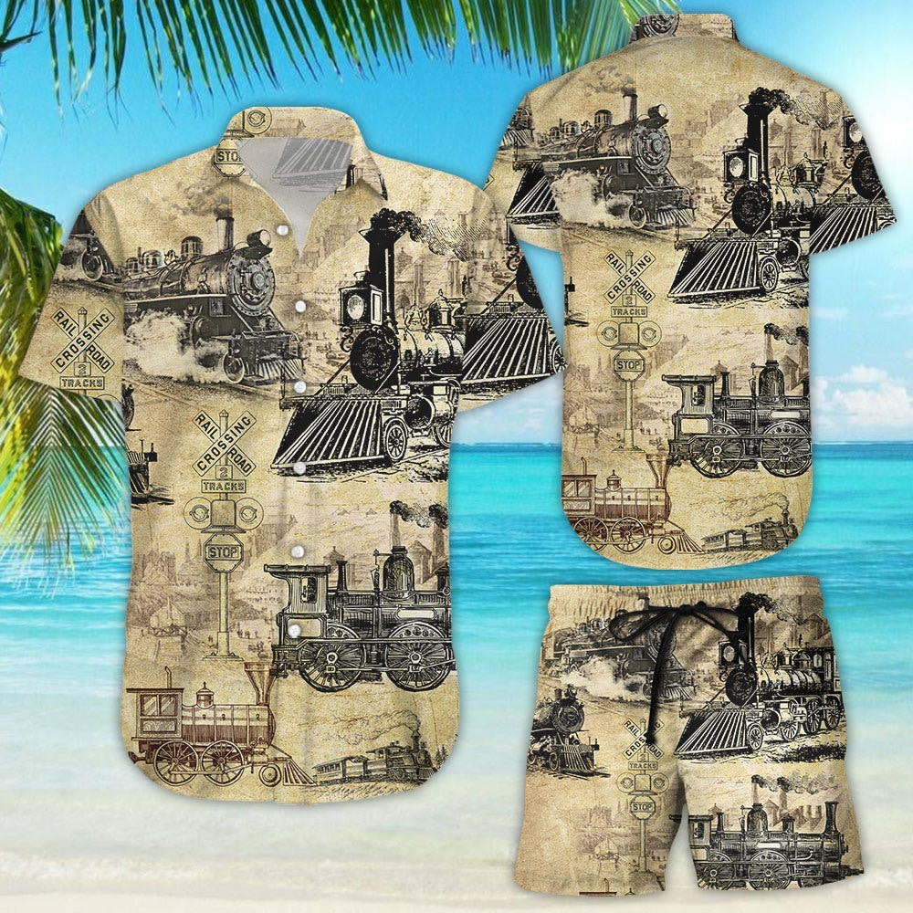 Trains On The Railway Of History Unisex Hawaiian Shirt
