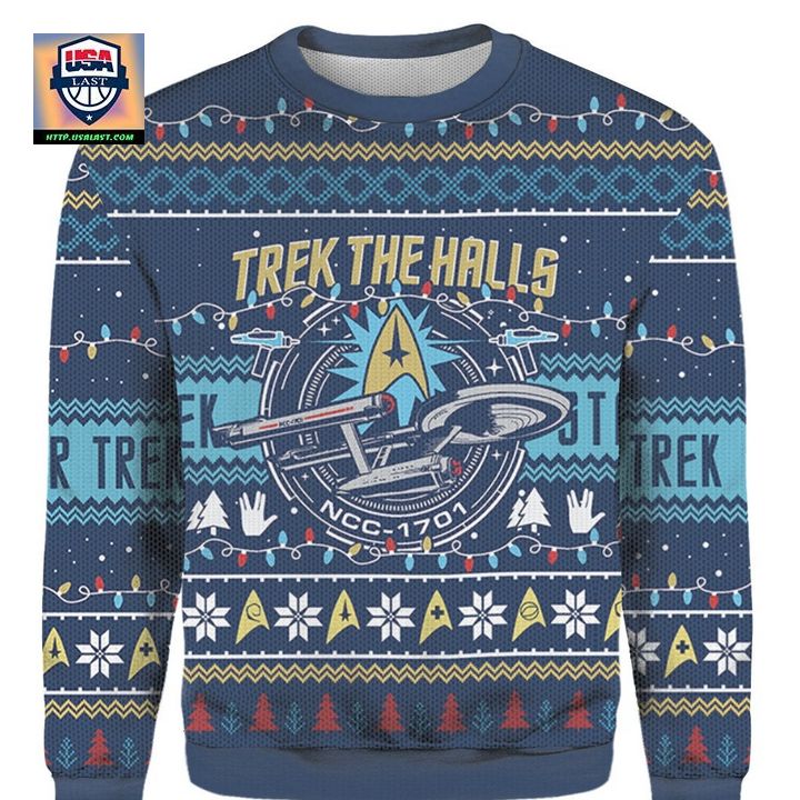 Trek The Halls Merry Christmas 3D Sweater
