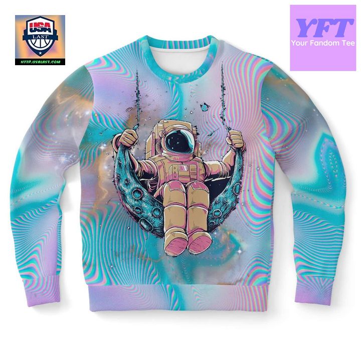 Trippynaut Holographic Psychedelic 3d Ugly Christmas Sweater