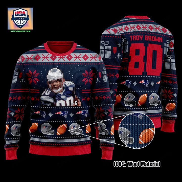 Troy Brown 80 New England Patriots Nfl Christmas Sweater