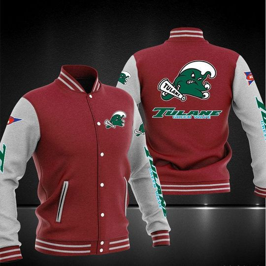 Tulane Green Wave Maroon White Varsity Baseball Jacket for Men & Women | NCAA Team Fan Gift