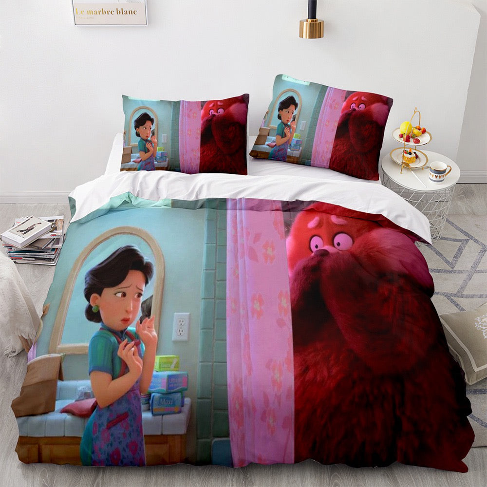 Turning Red Duvet Cover Quilt Cover Pillowcase Bedding Set Bed Linen Home Bedroom Decor