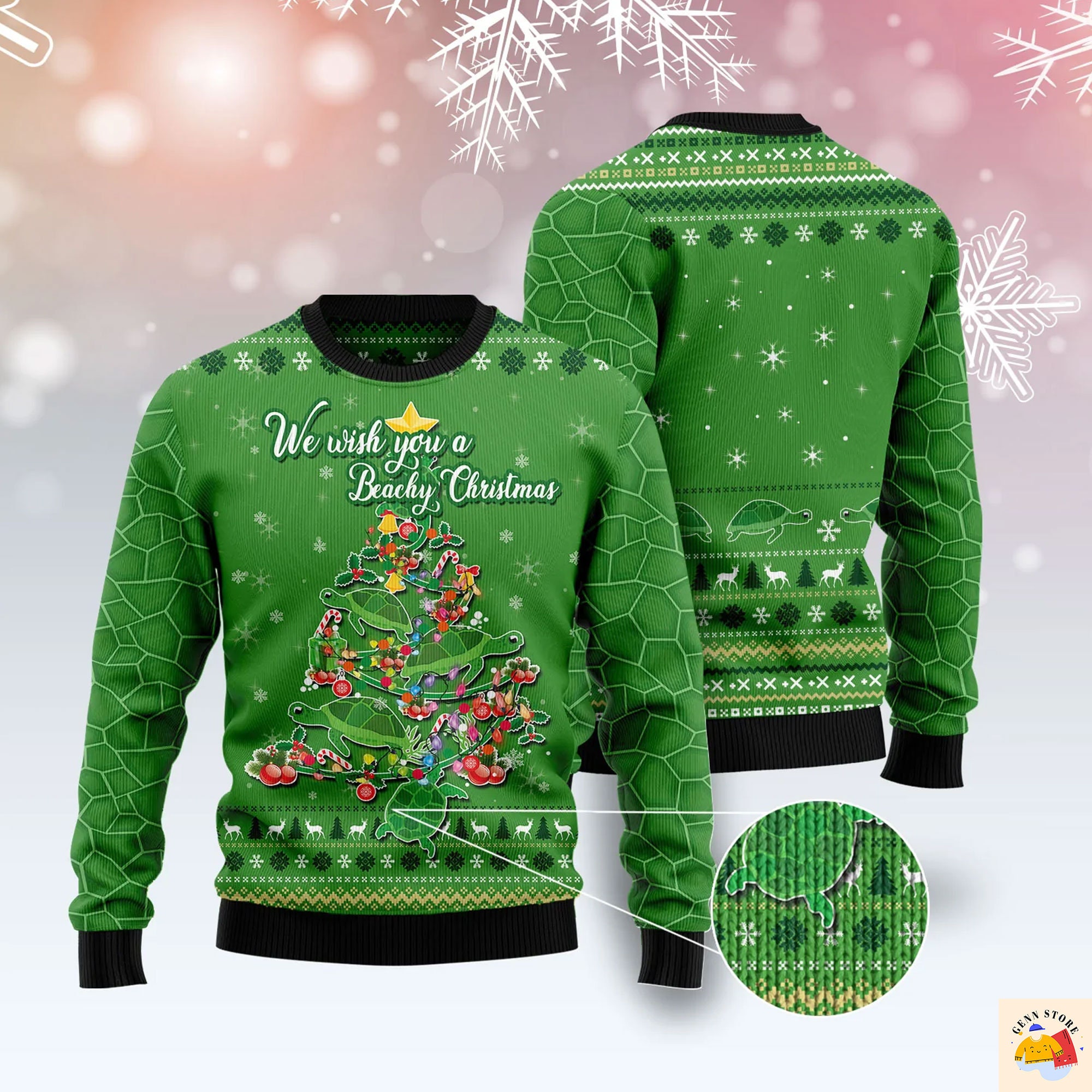 Turtle Christmas Tree Ugly Christmas Sweater