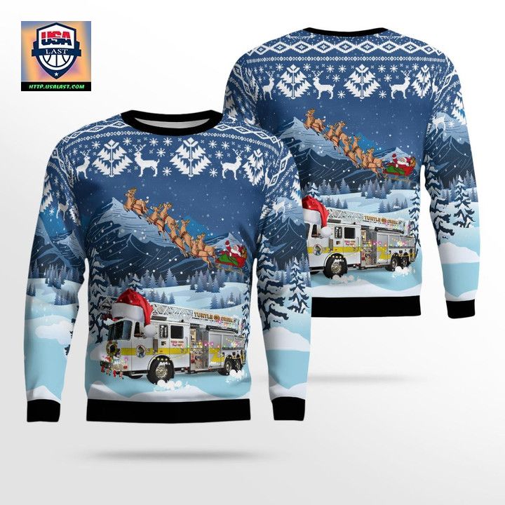Turtle Creek Fire Department Turtle Creek Pennsylvania Christmas AOP Sweater