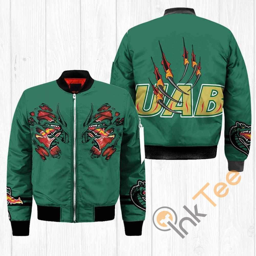 Uab Blazers Claws Bomber Jacket | NCAA College Team Jacket for Men & Women | Sports Fan Gift