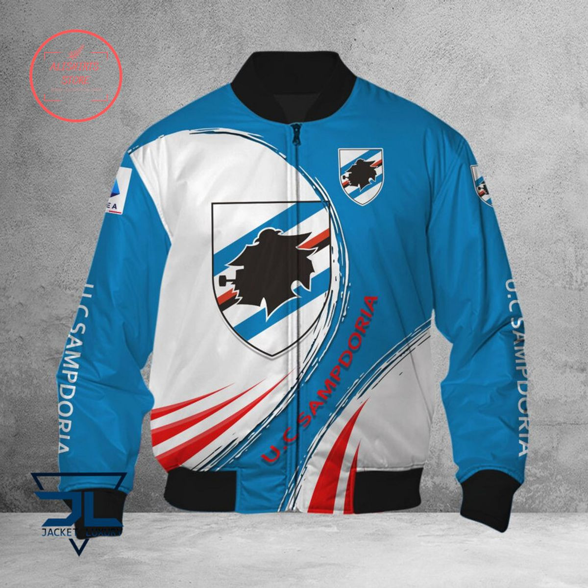UC Sampdoria Blue White Red Bomber Jacket | Streetwear Jacket for Men & Women | Fan Gift