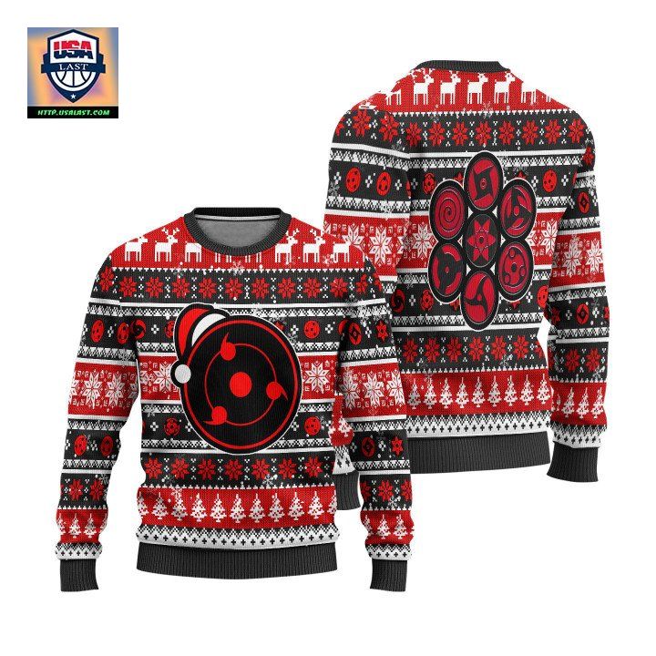 Uchiha Sharingan Naruto Anime Unisex Wool Sweater Christmas Gift