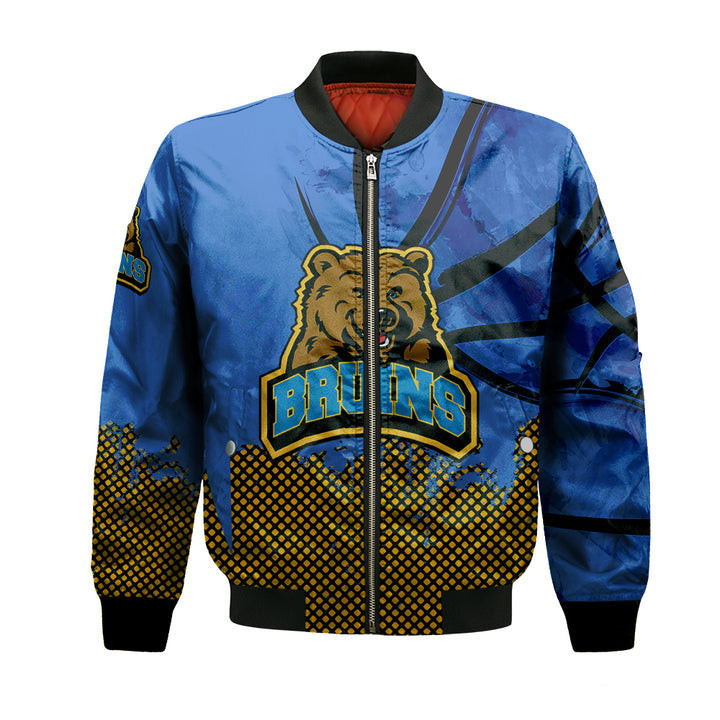 UCLA Bruins Personalized Text Number Blue Gold Bomber Jacket | NCAA College Team Jacket for Men & Women | Sports Fan Gift