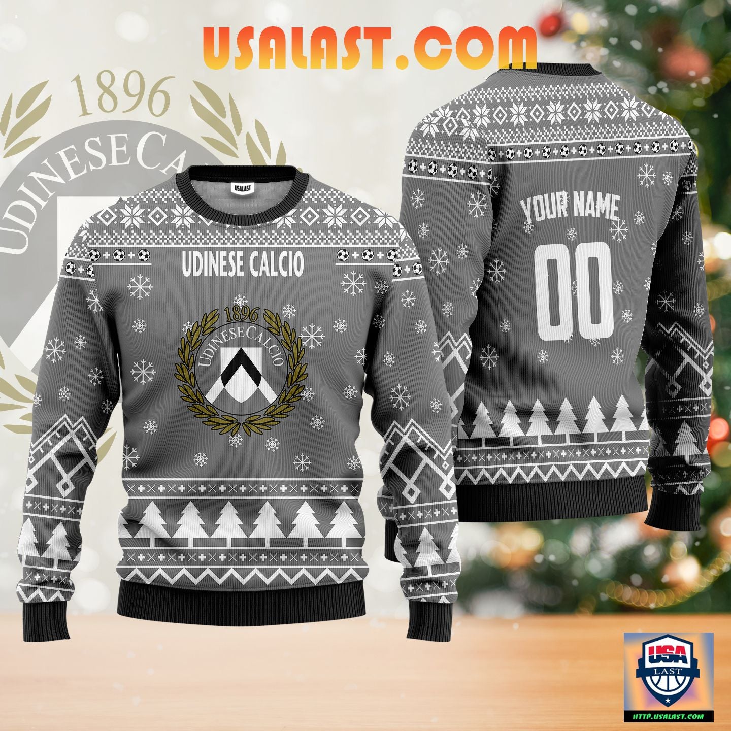 Udinese Calcio Personalized Ugly Christmas Sweater Silver Version