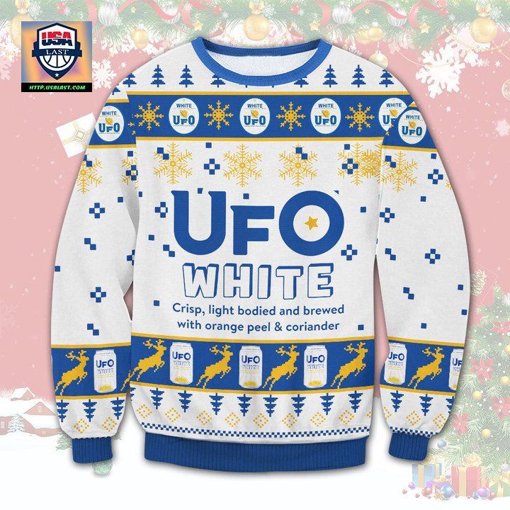 UFO White Beer Ugly Christmas Sweater