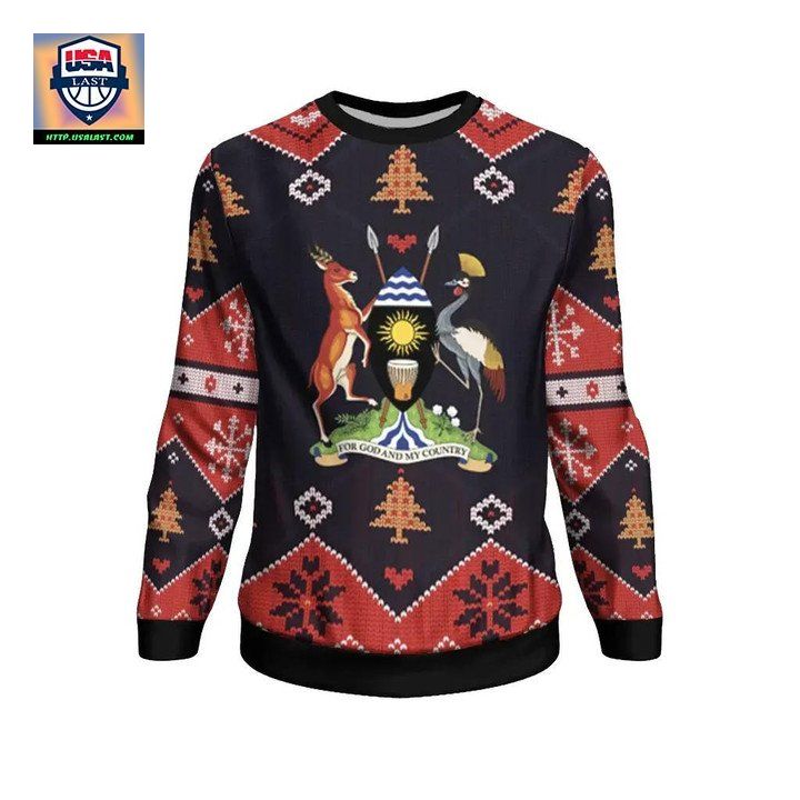 Uganda Christmas Sweater Santa Claus Ho Ho Ho Bn1810