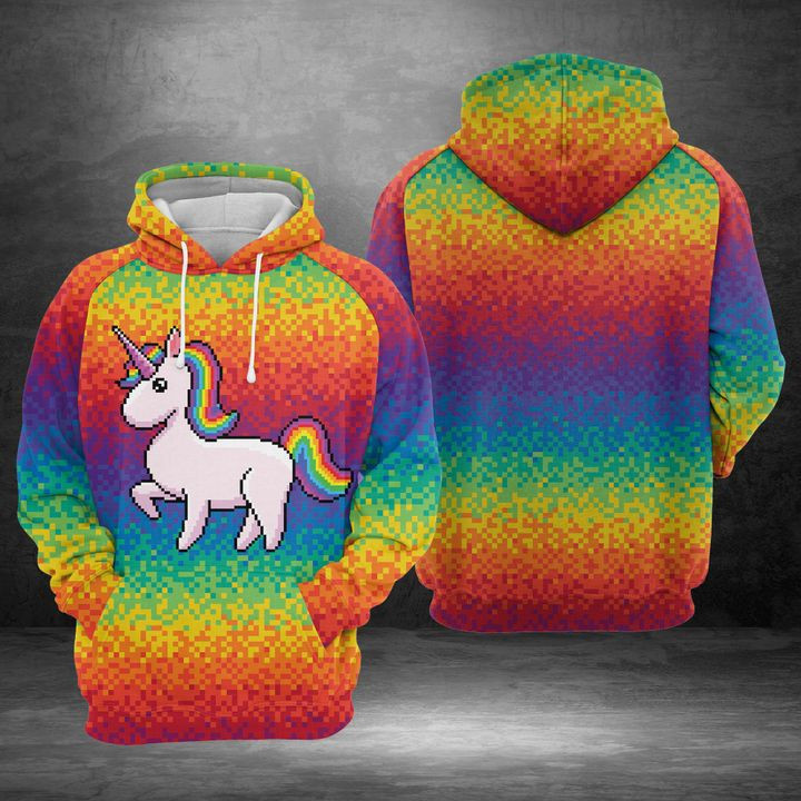 Unicorn Pixel 3D All Over Print Hoodie & Zip Hoodie