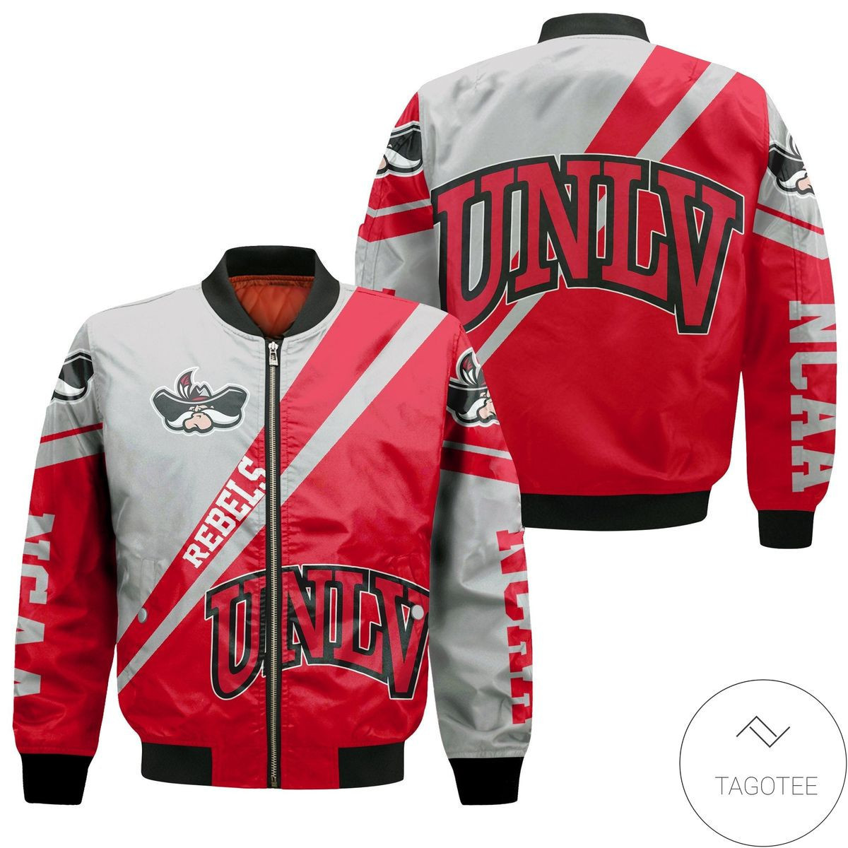 Unlv Rebels Cross Style Bomber Jacket | NCAA College Team Jacket for Men & Women | Sports Fan Gift