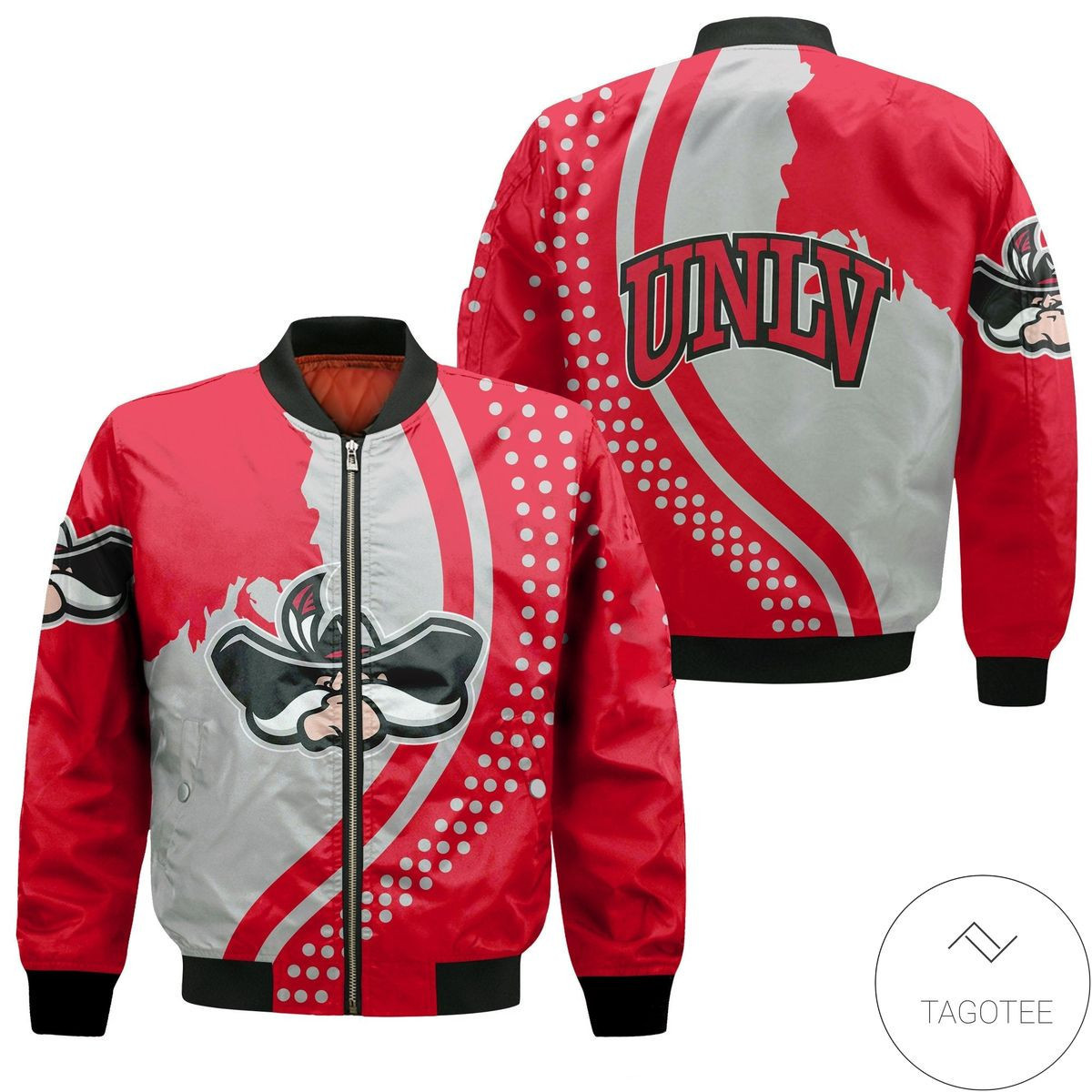 Unlv Rebels USA Map Bomber Jacket | NCAA College Team Jacket for Men & Women | Sports Fan Gift