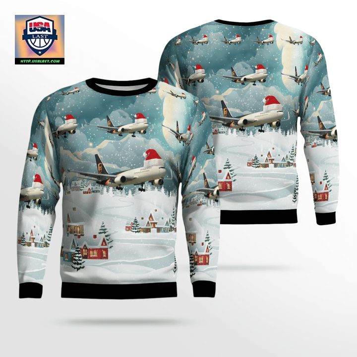 UPS Boeing 767-300F ER Christmas Sweater 3D